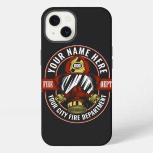 Etui iPhone 13 Personnaliser Masque de casque de pompier NAME Pom