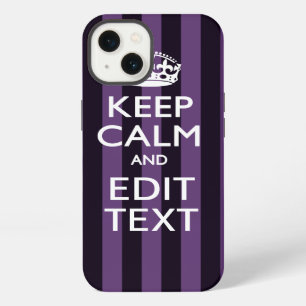 Etui iPhone 13 Personnalisez-le Gardez votre calme Texte Rayures 