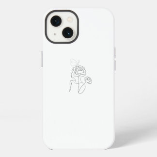 Etui iPhone 13 Petals & Peace - Arte de Línea Femenina Minimalist