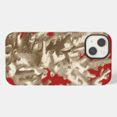 Etui iPhone 13 Petit corail en rouge (Verso Horizontal)