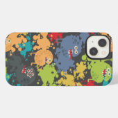 Etui iPhone 13 Petits monstres mignons drôles (Verso Horizontal)