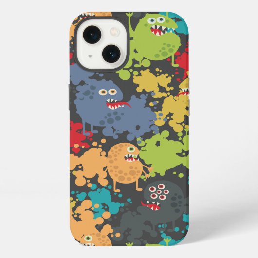 Etui iPhone 13 Petits monstres mignons drôles (Verso)