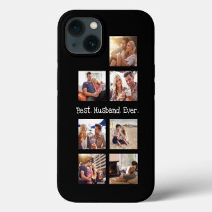 Etui iPhone 13 Photo Collage meilleur mari jamais en noir blanc