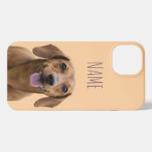 Etui iPhone 13 Photo et nom personnalisés de l'animal (Verso Horizontal)