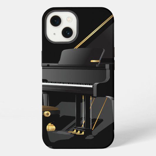 Etui iPhone 13 Piano Noir (Verso)