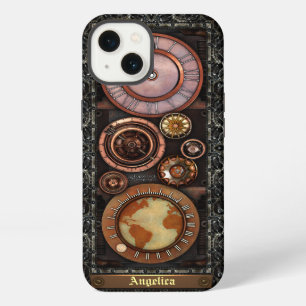 Etui iPhone 13 Pièce d'horlogerie élégante vintage Steampunk