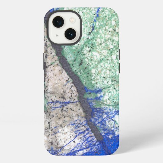 Etui iPhone 13 Pierre Azurite Malachite (Verso)
