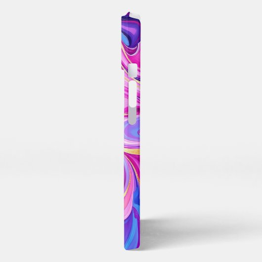 Etui iPhone 13 Pink Abstract Swirl (Côté gauche)