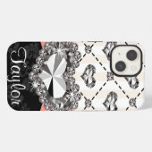 Etui iPhone 13 Pink Bow Rhinestone Heart (Verso Horizontal)