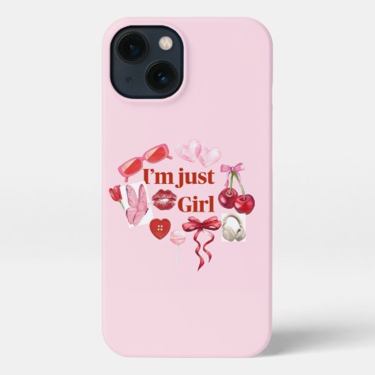 Etui iPhone 13 Pink “I'm Just Girl” Phone Case – Playful Feminine (Verso)