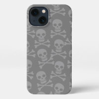 Pirate Crossbones Motif Grey