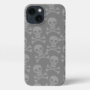 Etui iPhone 13 Pirate Crossbones Motif Grey