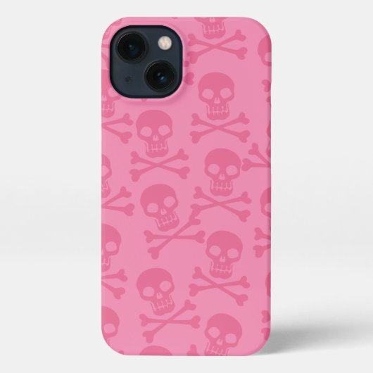 Etui iPhone 13 Pirate Crossbones Motif rose (Verso)