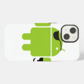 Etui iPhone 13 Pirate de robot Android vert (Verso Horizontal)