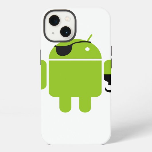 Etui iPhone 13 Pirate de robot Android vert (Verso)