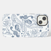 Etui iPhone 13 Plage Côtière Créatures de la mer (Verso Horizontal)