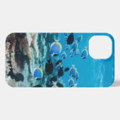 Etui iPhone 13 Plages tropicales | Esturgeon Parmi le corail (Verso Horizontal)