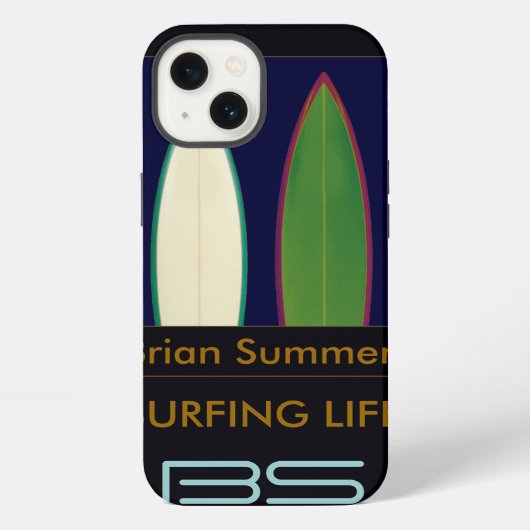 Etui iPhone 13 Planches de surf sur mesure thème surf (Verso)