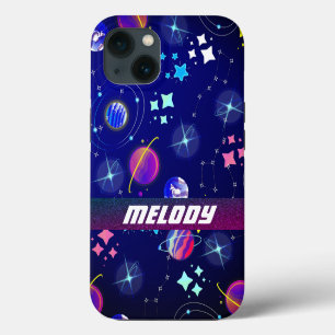 Etui iPhone 13 planètes de l'espace extérieur colorées motif de g