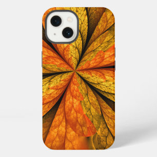 Etui iPhone 13 Plante d'automne, feuille d'art fractal abstrait m