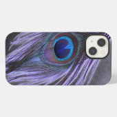 Etui iPhone 13 Plume de paon violet (Verso Horizontal)