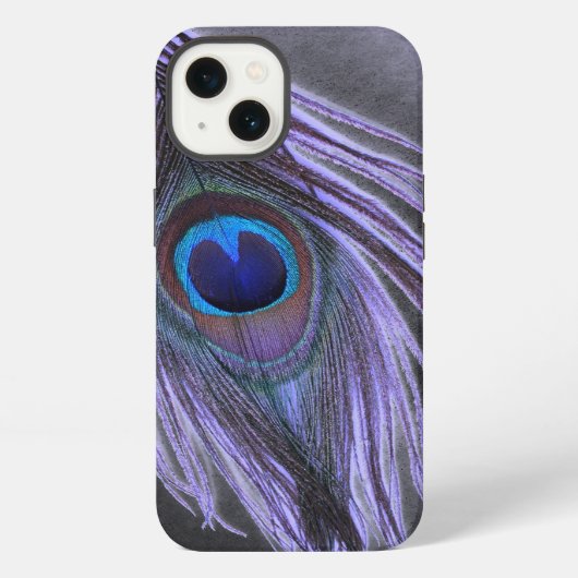 Etui iPhone 13 Plume de paon violet (Verso)