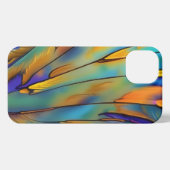 Etui iPhone 13 Plumes en verre tendu AI Art Abstrait (Verso Horizontal)