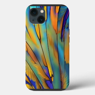 Etui iPhone 13 Plumes en verre tendu AI Art Abstrait