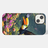 Etui iPhone 13 "Plumes vibrantes" (Verso Horizontal)