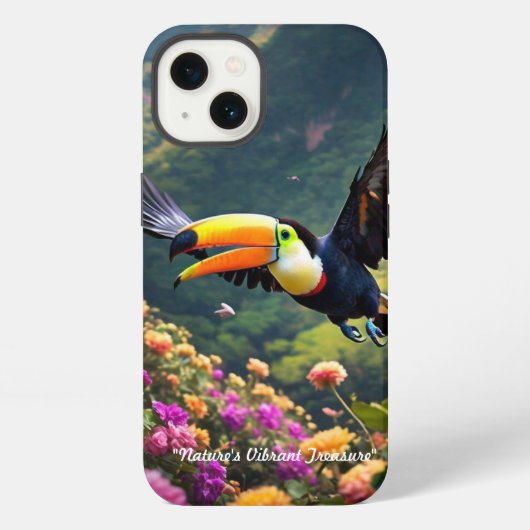 Etui iPhone 13 "Plumes vibrantes" (Verso)