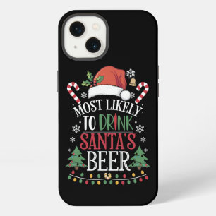 Etui iPhone 13 Plus susceptible de boire la bière du Père Noël, c