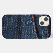 Etui iPhone 13 Poche Jeans bleu (Verso Horizontal)