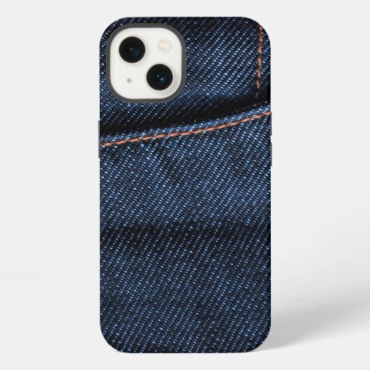 Etui iPhone 13 Poche Jeans bleu (Verso)