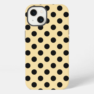 Etui iPhone 13 Points noirs sur coque Case-Mate iPhone jaune pâle