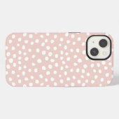 Etui iPhone 13 Points Posters de animaux Fluds Points Rose Et Bla (Verso Horizontal)