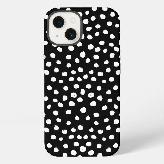 Etui iPhone 13 Points Preppy - Points Posters de animaux noirs mo (Verso)