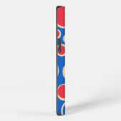 Etui iPhone 13 Points Rouge Et Bleu Sur Bleu (Côté droit)