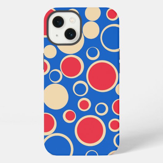 Etui iPhone 13 Points Rouge Et Bleu Sur Bleu (Verso)