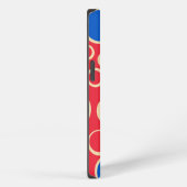 Etui iPhone 13 Points Rouge Et Bleu Sur Rouge (Côté droit)
