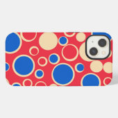 Etui iPhone 13 Points Rouge Et Bleu Sur Rouge (Verso Horizontal)