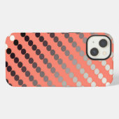 Etui iPhone 13 Points satinés - corail et étain (Verso Horizontal)