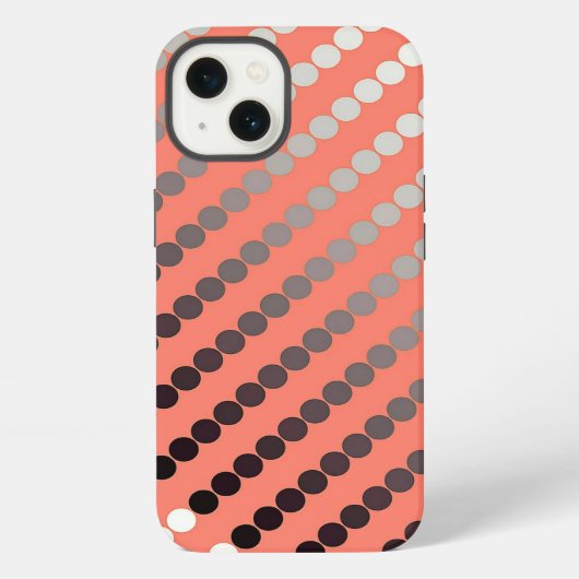 Etui iPhone 13 Points satinés - corail et étain (Verso)