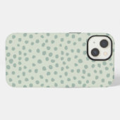 Etui iPhone 13 Points Vert Sauge (Verso Horizontal)