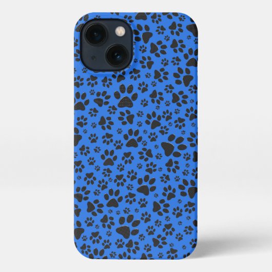 Etui iPhone 13 Pois de chien noir et blanc Pointe Polka sur le bl (Verso)