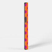 Etui iPhone 13 Pois Fuchsia sur Coque orange-coque iphone Mate (Côté droit)