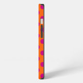 Etui iPhone 13 Pois Fuchsia sur Coque orange-coque iphone Mate (Côté gauche)