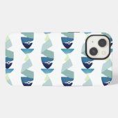 Etui iPhone 13 Poisson bleu de natation abstrait (Verso Horizontal)
