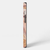 Etui iPhone 13 Porte en grès rose Marbre Nom Abstrait Monogramme (Côté gauche)