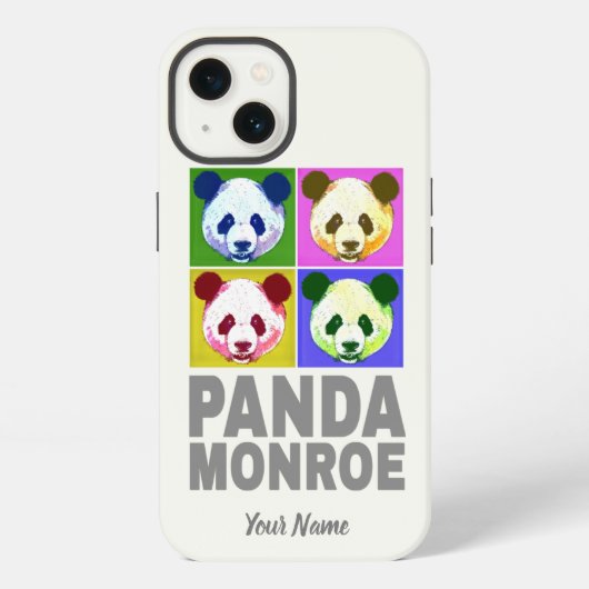 Etui iPhone 13 Portrait Pop Art de Panda Monroe ours (Verso)