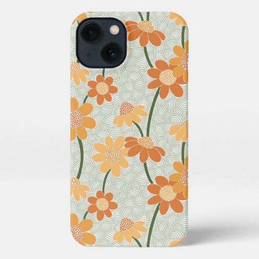 Etui iPhone 13 Pretty retro muted 1970 s flowers (Verso)